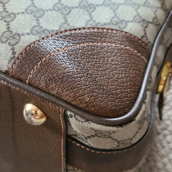 GUCCI suitcase oversized large travel satchel vintage, GG logo RARE original key - Picture 9 of 14